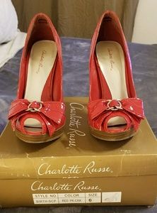 Charlotte Russe red peeptoe with bow